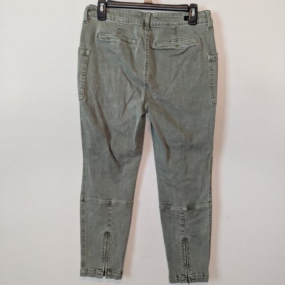 Liverpool Jeans Company Kylie Crop Cargo Skinny Denim Olive Green Size 8 - Picture 4 of 9